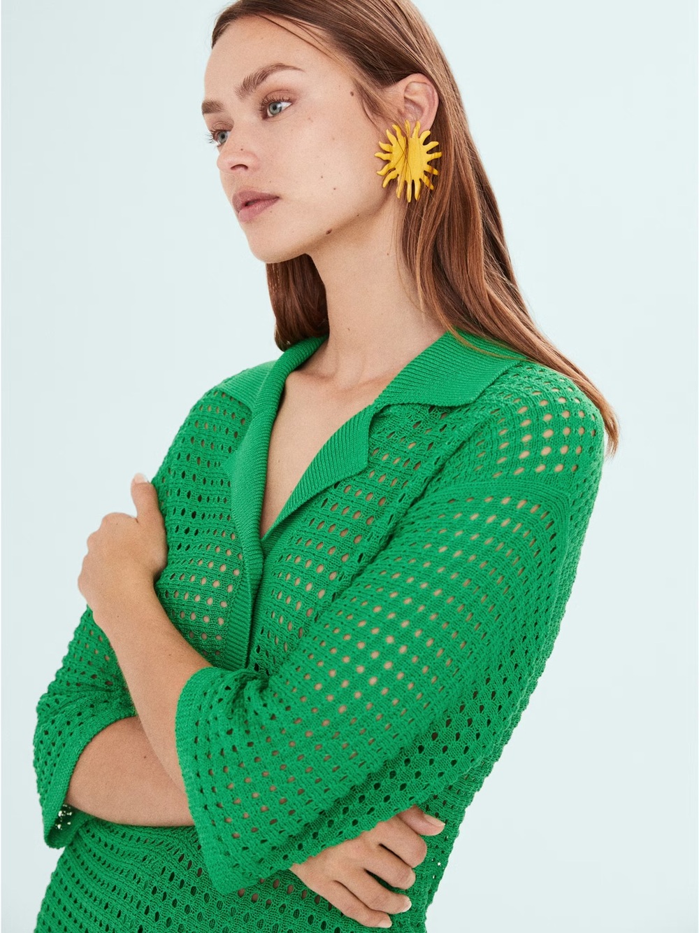 SIMON MILLER FOR MANGO KNITTED GREEN POLO